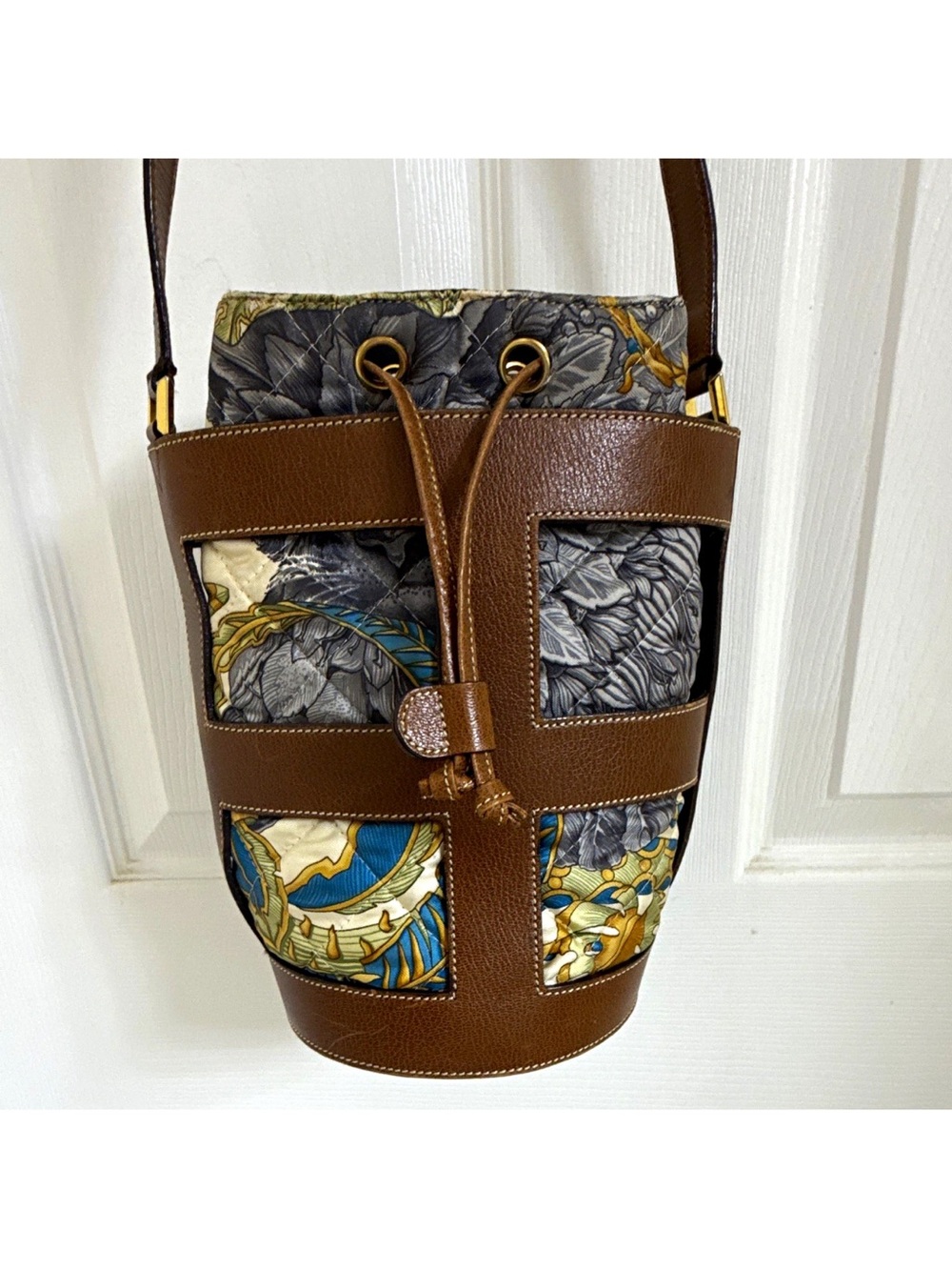 Salvatore Ferragamo Cage leather crossbody bucket bag